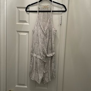 Bella Dahl Snakeskin Print Drape Front Romper